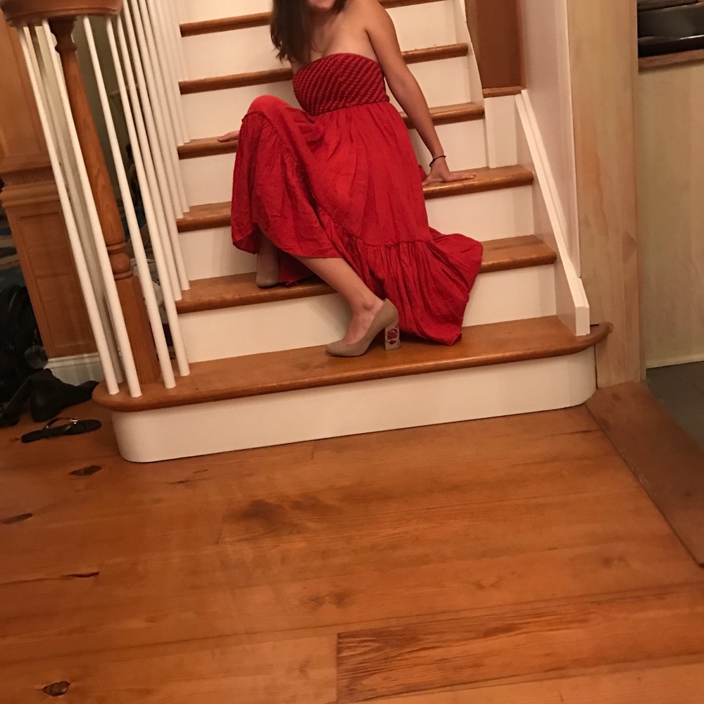 Red free people dress